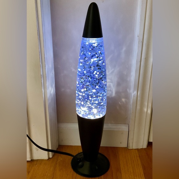 Lava motion lamp blue with silver sparkles - Picture 1 of 5